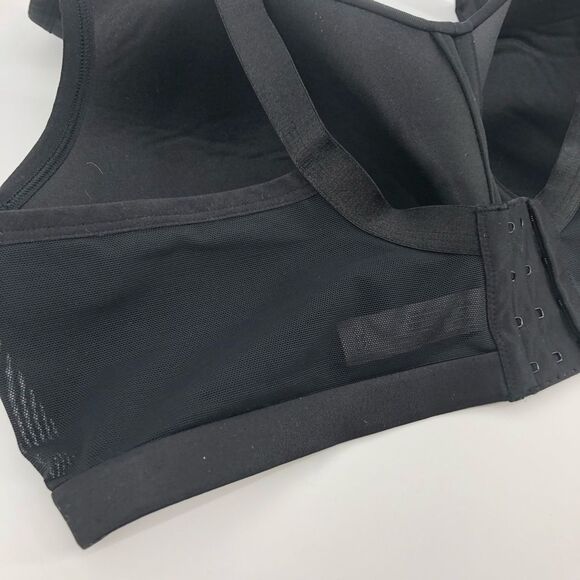 Cacique Satin No-Wire Bra 40C Black Wireless Mesh Sides - Picture 5 of 10